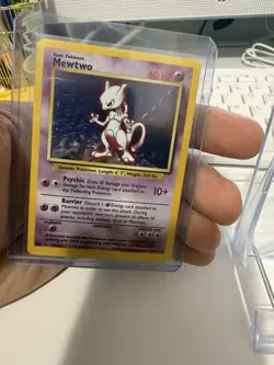 Pokemon TCG Mewtwo Base Set Holo Card 10/102 Unlimited Holo Rare LP - Image 3