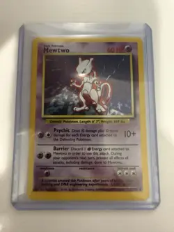 Pokemon TCG Mewtwo Base Set Holo Card 10/102 Unlimited Holo Rare LP - Image 5