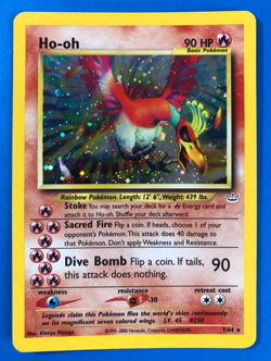 Pokemon TCG Ho-Oh Neo Revelation Holo Card 7/64 Unlimited Rare - LP - Image 1