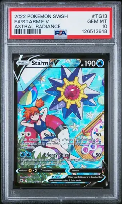 2022 POKEMON SWORD & SHIELD ASTRAL RADIANCE #TG13 FULL ART/STARMIE V PSA 10 - Image 1