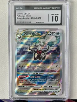 CGC 10 GEM MINT 2023 Pokemon Crown Zenith Darkrai VSTAR Full Art #GG50/GG70 - Image 1