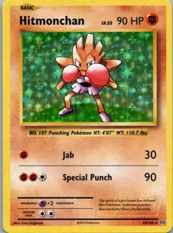 Pokemon TCG Hitmonchan 62/108 Evolutions Holo NM - Image 1