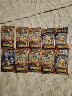 10x Pokemon TCG Surging Sparks Blister Booster Packs Brand New Sealed Unweighed - Image 1
