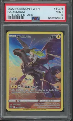 Pokemon TCG Zekrom SWSH09 Brilliant Stars Trainer Gallery Ultra PSA 9 - Image 1