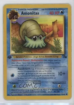 Omanyte German 1st Ed. Pokemon Fossil #52 1999 - Image 1