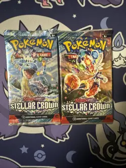 Pokemon TCG Stellar Crown Booster Packs SEALED 2 Packs - Image 1