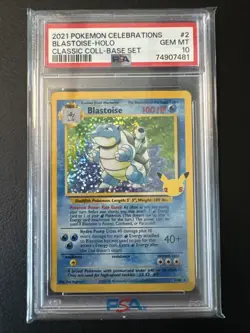 Pokemon PSA 10 GEM MINT Celebrations Blastoise 2/102 Classic Collection Holo - Image 1