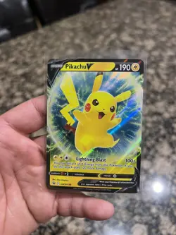 Pikachu V SWSH198 Holo Black Star Promo Pokemon Card - Image 1