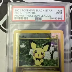 PSA 9 Pichu Reverse Foil #35 Black Star Promo 2001 Pokemon Card - Image 1