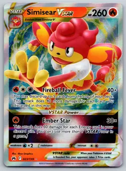 Simisear VSTAR 023/159 Crown Zenith NM Pokemon Card TCG - Image 1