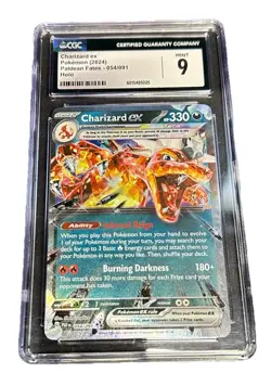 CGC 9 Mint Pokemon Charizard EX Holo 054/091 Paldean Fates - Image 1