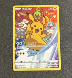 Pikachu SWSH020 Sword & Shield (2020) Black Star Promo Full Art Pokemon TCG NM - Image 1