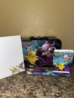 Pokemon TCG Hoopa & Rayquaza 2015 Tin Collector’s Metal Latch Box With Contents - Image 2