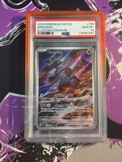 Pokemon Groudon 199/182 Illustration Rare 2023 Sv: Paradox Rift PSA 10 Gem MINT - Image 1