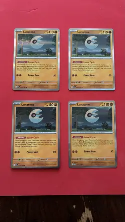 4x Lunatone Holo Rare Playset 074/132 Pokemon Mega Evolution English - Image 1