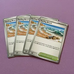 x4 Surfing Beach 129/132 - Mega Evolution - Pokemon - NM/M English - Image 1