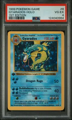 1999 POKEMON BASE SET 1ST EDITION #6 GYARADOS-HOLO PSA 4 - Image 1