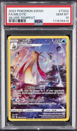 2022 POKEMON SWORD & SHIELD SILVER TEMPEST #TG02 FULL ART/MILOTIC PSA 10 - Image 1
