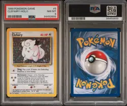 1999 Pokemon #5 Clefairy Holo Rare Base Set Unlimited 5/102 | PSA 8 | - Image 3