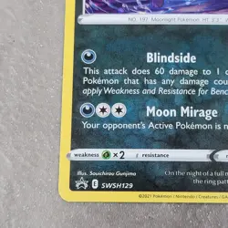 Pokemon TCG SWSH Evolving Skies Umbreon SWSH129 Black Star Cosmos Holo Promo NM - Image 5