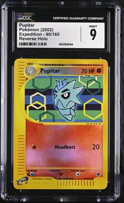 CGC 9 MINT Pupitar 2002 Expedition 90/165 Reverse Holo Pokemon Card - Image 1