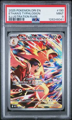 PSA 9 MINT Ethan’s Typhlosion 190/182 Destined Rivals IR Holo Pokemon Card - Image 1