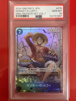 PSA10 Monkey D. Luffy Mini-tin Pack set Vol.1 One Piece Card Japanese - Image 1