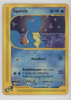 Squirtle Pokemon e-Card Series Expedition #132 2002 - Image 1