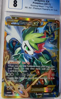 Shaymin EX Full Art - 77a/108 - XY Roaring Skies Pokemon Card - CGC 8 - Image 3
