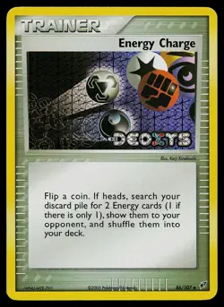Pokemon Card - Energy Charge Deoxys 86/107 Reverse Holo Stamped - Image 1