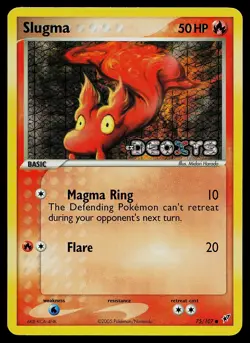 Pokemon Card - Slugma Deoxys 75/107 Reverse Holo Stamped - Image 1