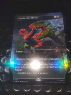 Spider-Man Secret Lair MTG Villainous Plots Foil Go for the Throat - Image 1