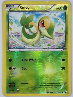 Snivy 11/149 Pokemon - Reverse Holo Black and White Boundaries Crossed MP - Image 1