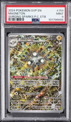 2024 POKEMON SURGING SPARKS POKEMON CENTER ETB PROMO SVP #159 MAGNETON PSA 9 - Image 1