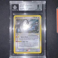 2005 POKEMON EX DEOXYS RAYQUAZA GOLD STAR #107 HOLO BGS 8 NM-MT W 10 CENTERING - Image 1