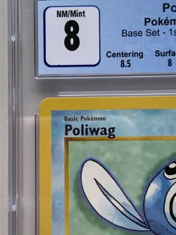 1999 Pokemon TCG 1st Edition Shadowless Base Set POLIWAG 59/102 CGC 8 NM/Mint - Image 3
