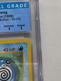 1999 Pokemon TCG 1st Edition Shadowless Base Set POLIWAG 59/102 CGC 8 NM/Mint - Image 4