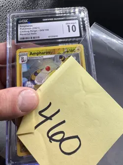 Ampharos Reverse Holo Rare - 049/198 - Chilling Reign Pokemon 2021 CGC 10 - Image 3