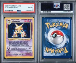 1999 POKEMON BASE SET UNLIMITED #1 ALAKAZAM-HOLO PSA 8 - Image 1