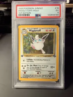 1999 POKEMON JUNGLE 1ST EDITION #16 WIGGLYTUFF-HOLO PSA 5 - Image 1