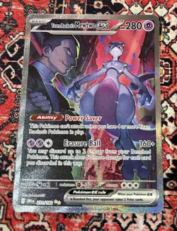 Pokemon TCG Destined Rivals Team Rocket's Mewtwo EX 231/182 Pack Fresh Mint - Image 1
