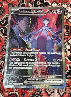 Pokemon TCG Destined Rivals Team Rocket's Mewtwo EX 231/182 Pack Fresh Mint - Image 2