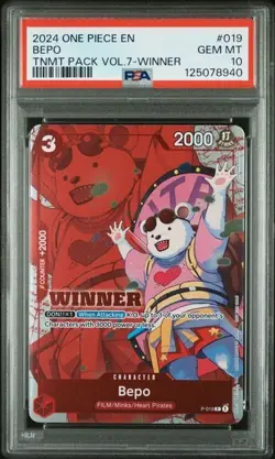 Bepo P-019 - One Piece Tournament Pack Vol.7 Winner Promotional Card - PSA 10 - Image 1