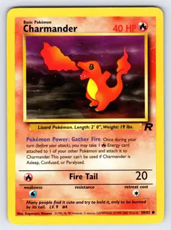 Charmander 50/82 2000 Team Rocket Set Pokemon Card TCG Vintage WOTC Common - VLP - Image 1