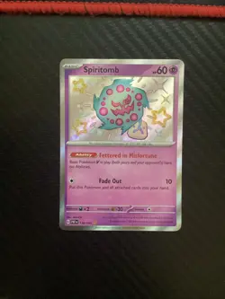 Pokemon TCG Spiritomb Holo Shiny Rare Card Paldean Fates 158/091 SV NM - Image 1