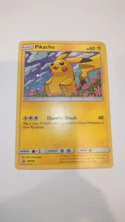 Pokemon Sun & Moon Black Star Promo Card Pikachu SM206 Holo Foil TCG T273 - Image 1