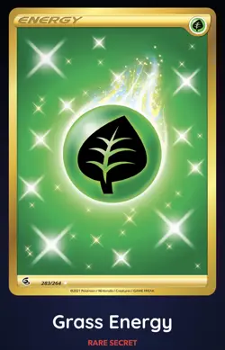 ⚡Grass Leaf Energy 283/264 Gold Secret Rare Fusion Strike Pokemon Card - Image 1