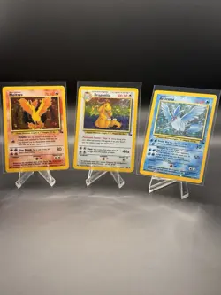 1999 Pokemon Dragonite, Articuno & Moltres Holo Fossil Set WOTC Vintage Rare Lot - Image 1
