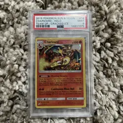Pokemon 2019 Team Up Charizard Cracked Ice Holo PSA 9 Mint #14/181 - Image 1