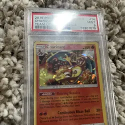 Pokemon 2019 Team Up Charizard Cracked Ice Holo PSA 9 Mint #14/181 - Image 4
